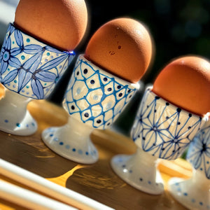My House by Marine ceramic egg cups Hand Painted Cute & Eclectic Porcelain Egg Cups - Set of 5