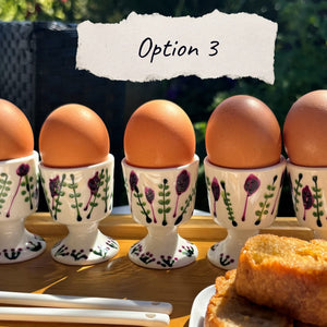 My House by Marine ceramic egg cups Option 3-5 cups Hand Painted Cute & Eclectic Porcelain Egg Cups - Set of 5