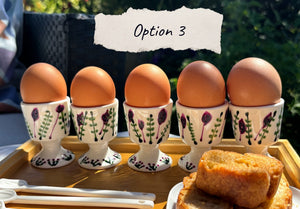 My House by Marine ceramic egg cups Option 3-5 cups Hand Painted Cute & Eclectic Porcelain Egg Cups - Set of 5
