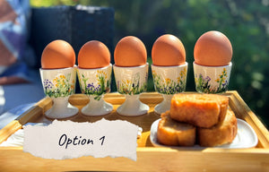 My House by Marine ceramic egg cups Option 1-5 cups Hand Painted Cute & Eclectic Porcelain Egg Cups - Set of 5