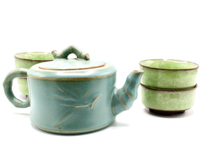 My House by Marine ceramic teapot set Elegant Chinese Green Ceramic Antique-Style Pottery Collection