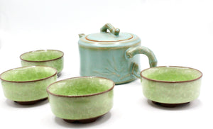 My House by Marine ceramic teapot set Elegant Chinese Green Ceramic Antique-Style Pottery Collection
