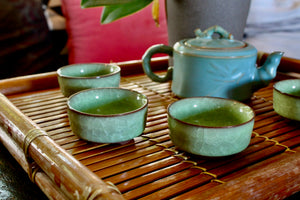 My House by Marine ceramic teapot set Elegant Chinese Green Ceramic Antique-Style Pottery Collection