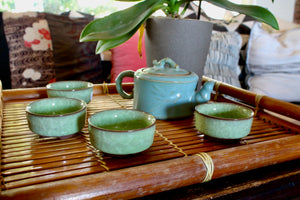My House by Marine ceramic teapot set Elegant Chinese Green Ceramic Antique-Style Pottery Collection