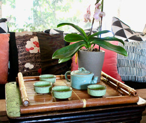 My House by Marine ceramic teapot set Elegant Chinese Green Ceramic Antique-Style Pottery Collection