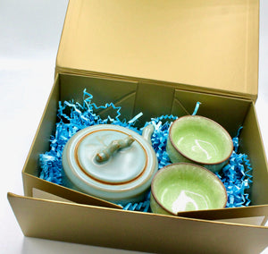 My House by Marine ceramic teapot set Elegant Chinese Green Ceramic Antique-Style Pottery Collection