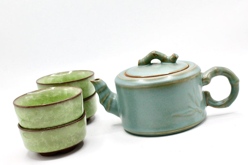My House by Marine ceramic teapot set Elegant Chinese Green Ceramic Antique-Style Pottery Collection