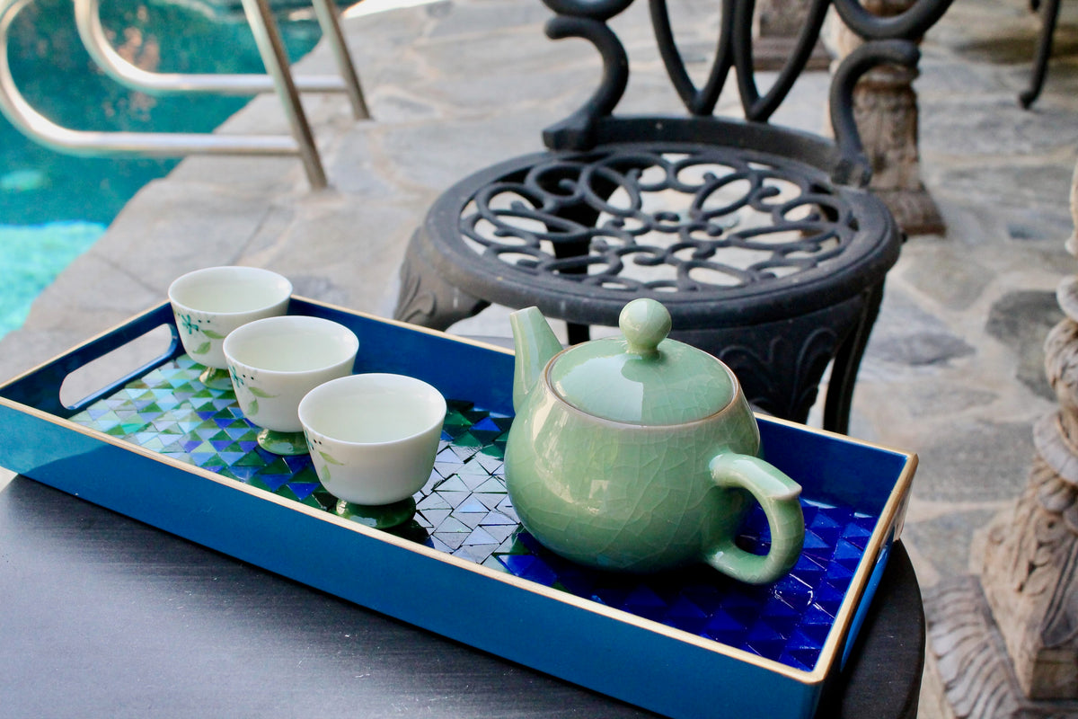 My House by Marine ceramic teapot set Elegant Chinese Green Hand-Painted Antique-Style Porcelain Collection