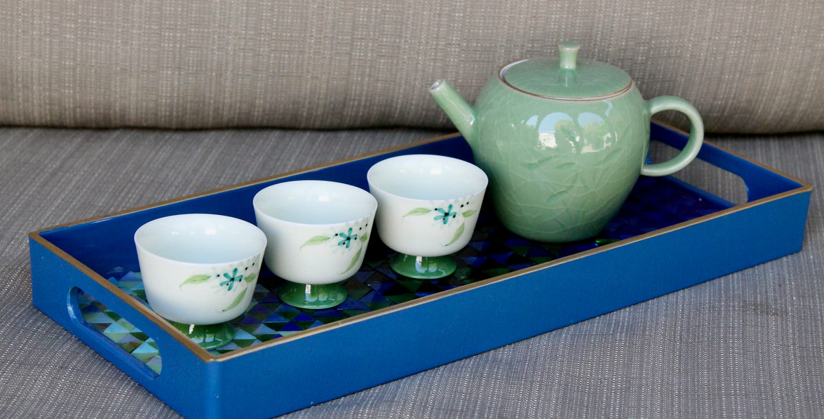 My House by Marine ceramic teapot set Elegant Chinese Green Hand-Painted Antique-Style Porcelain Collection