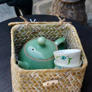 My House by Marine ceramic teapot set Elegant Chinese Green Hand-Painted Antique-Style Porcelain Collection