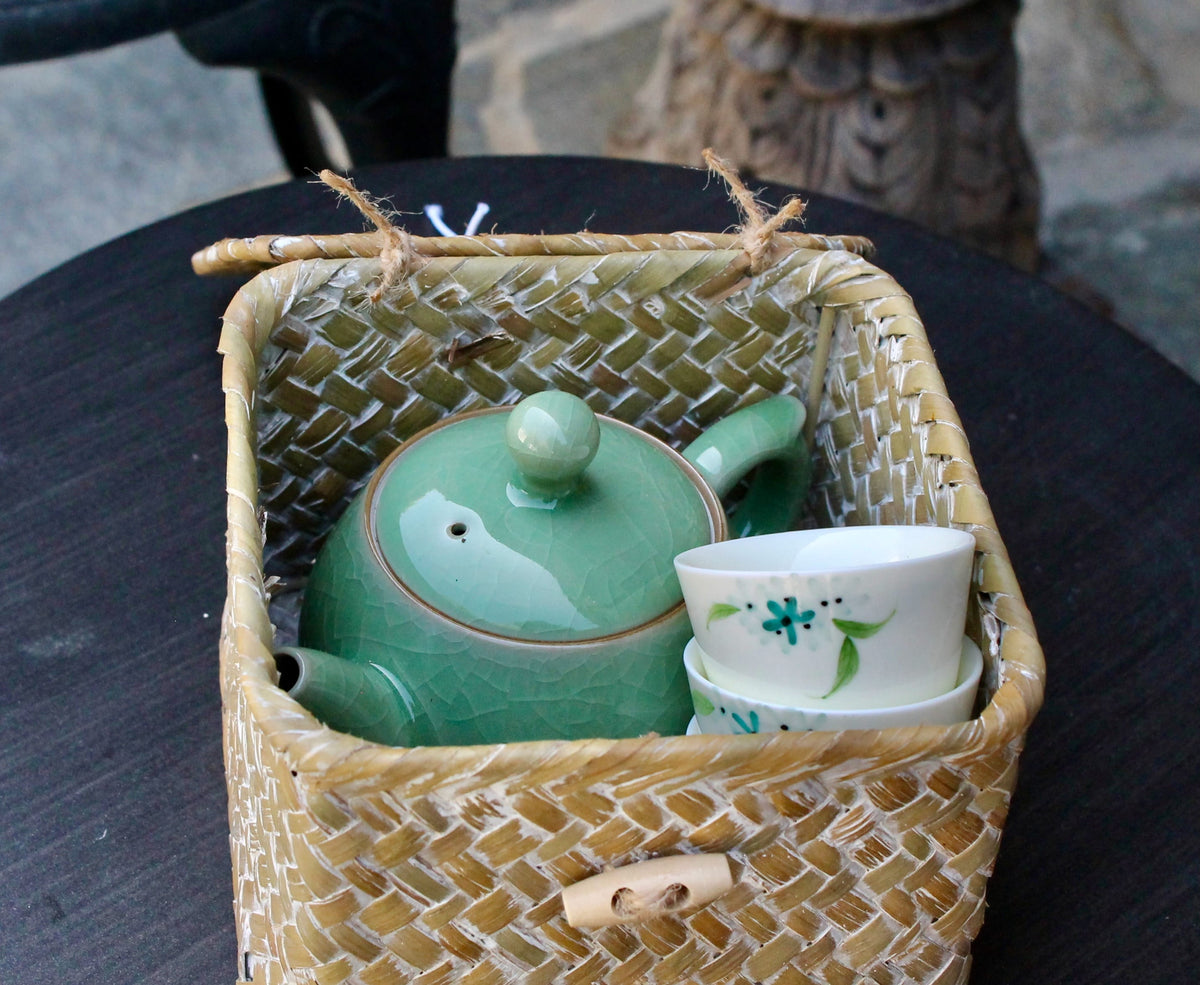 My House by Marine ceramic teapot set Elegant Chinese Green Hand-Painted Antique-Style Porcelain Collection