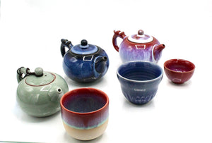 My House by Marine ceramic teapot set Handcrafted Kung Fu Porcelain Teapot Set: Ombré Glaze, Single User