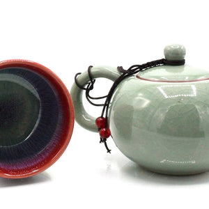 My House by Marine ceramic teapot set Handcrafted Kung Fu Porcelain Teapot Set: Ombré Glaze, Single User