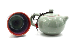 My House by Marine ceramic teapot set Handcrafted Kung Fu Porcelain Teapot Set: Ombré Glaze, Single User