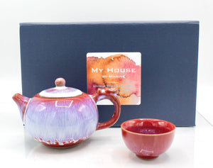 My House by Marine ceramic teapot set Purple Handcrafted Kung Fu Porcelain Teapot Set: Ombré Glaze, Single User