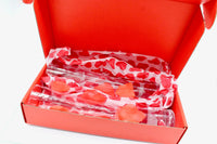 My House by Marine Champagne glasses Romantic Hand-Blown Crystal Champagne Flutes Set with Rose Petals in Elegant Red Box