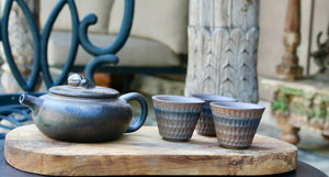 My House by Marine Chinese clay teapot set Handcrafted Chinese Clay Teapot with Woven Basket and Cups
