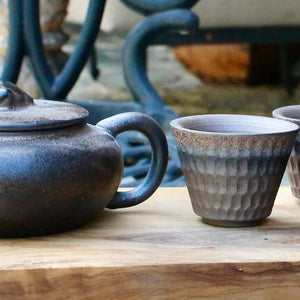 My House by Marine Chinese clay teapot set Handcrafted Chinese Clay Teapot with Woven Basket and Cups