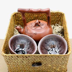 My House by Marine Chinese clay teapot set Handcrafted Chinese Clay Teapot with Woven Basket and TENMONKU Cups