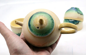 My House by Marine Chinese porcelain teapot set Elegant Yellow Green Artistic Kung Fu Porcelain Mini Teapot with Four Cups