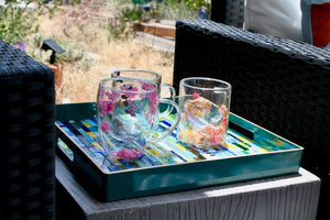 My House by Marine Coffee & Tea Mugs Double Walls Flower Glass Mugs for Whimsical Tableware-Colorful Breakfast Cups in 3 Styles