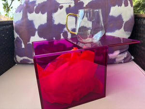 My House by Marine Coffee & Tea Mugs Hot Pink Luxury Gift Box with 2 Modern Geometric Glass Mugs