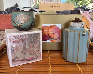 My House by Marine Coffee & Tea Mugs Tea Lover Gift Box: Delicate Hand Painted Floral Cup and Traditional Tea Leaf Container