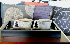 My House by Marine Coffee & Tea Mugs Ultimate Luxury Gift Box with 2 Modern Octagonal Ceramic Mugs