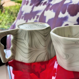 My House by Marine Coffee & Tea Mugs Ultimate Luxury Gift Box with 2 Modern Octagonal Ceramic Mugs