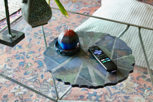 My House by Marine Concrete pottery tray Handmade Artistic Large Concrete Blue and Green Display Tray for Coffee Table
