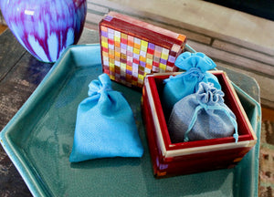 My House by Marine Decorative Box Vibrant Red Mosaic Box with Lavender Sachets - Modern Beach House Catchall