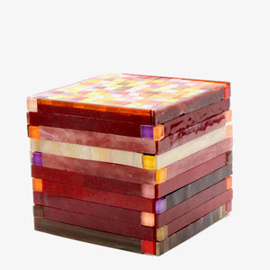 My House by Marine Decorative Box Vibrant Red Mosaic Box with Lavender Sachets - Modern Beach House Catchall
