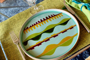 My House by Marine dining plates set Eclectic Hand-Painted Dinner Plates Set - Modern Enamel Pattern for Sophisticated Dining