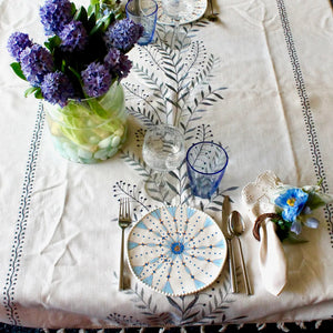 My House by Marine dining plates set Elegant Set of Hand-Painted Pale Blue Dessert Plates - Exotic Moroccan Pattern for Sophisticated Dining