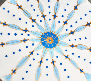 My House by Marine dining plates set Elegant Set of Hand-Painted Pale Blue Dessert Plates - Exotic Moroccan Pattern for Sophisticated Dining