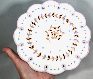 My House by Marine dining plates set Set of 8 Hand-Painted Porcelain Dessert Plates - Pale Blue Victorian Style