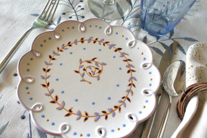 My House by Marine dining plates set Set of 8 Hand-Painted Porcelain Dessert Plates - Pale Blue Victorian Style