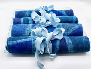 My House by Marine fabric placemats Set of Contemporary Artistic Hand Painted Blue Linen Placemats Handcrafted for Stylish Dining (Copy)
