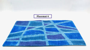 My House by Marine fabric placemats Set of Contemporary Artistic Hand Painted Blue Linen Placemats Handcrafted for Stylish Dining (Copy)