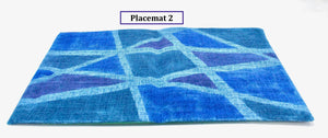 My House by Marine fabric placemats Set of Contemporary Artistic Hand Painted Blue Linen Placemats Handcrafted for Stylish Dining (Copy)