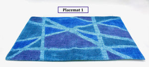 My House by Marine fabric placemats Set of Contemporary Artistic Hand Painted Blue Linen Placemats Handcrafted for Stylish Dining (Copy)