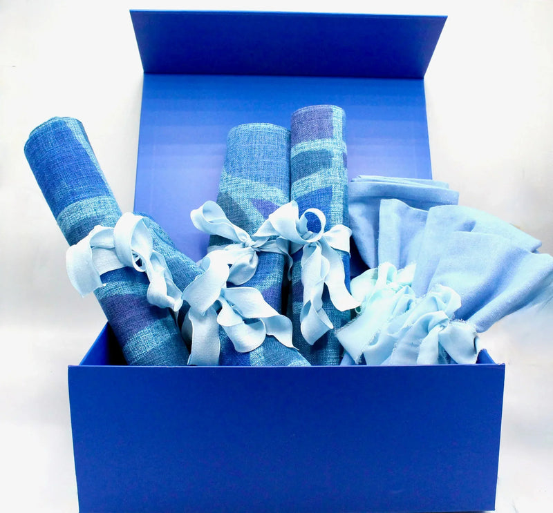 My House by Marine fabric placemats Set of Contemporary Artistic Hand Painted Blue Linen Placemats Handcrafted for Stylish Dining (Copy)