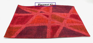 My House by Marine fabric placemats Set of Contemporary Artistic Hand Painted Burgundy Linen Placemats Handcrafted for Stylish Dining