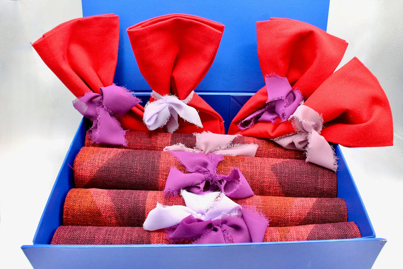 My House by Marine fabric placemats Set of Contemporary Artistic Hand Painted Burgundy Linen Placemats Handcrafted for Stylish Dining