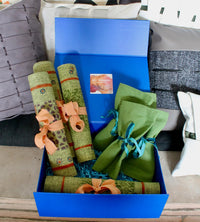 My House by Marine fabric placemats Sophisticated Set of Linen Placemats in Green Orange for Chic Dining