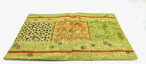 My House by Marine fabric placemats Sophisticated Set of Linen Placemats in Green Orange for Chic Dining