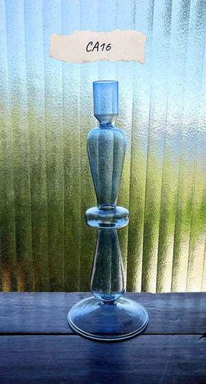 My House by Marine Glass Candleholders CA16-Tall Blue Cobalt Blue and Purple Glass Candlesticks for Romantic Coffee Table Decor