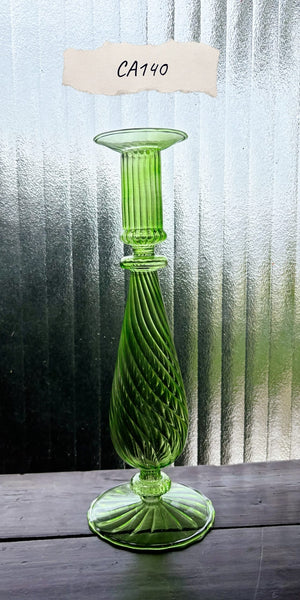 My House by Marine Glass Candleholders CA140-Tall Green Ornate Turquoise & Green Glass Candelabra: Modern Coffee Table Centerpiece