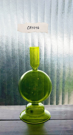 My House by Marine Glass Candleholders CA101b-Olive Ball Small Turquoise & Green Glass Candelabra: Modern Coffee Table Centerpiece