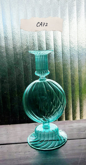 My House by Marine Glass Candleholders CA72-Large Turquoise Ball Turquoise & Green Glass Candelabra: Modern Coffee Table Centerpiece